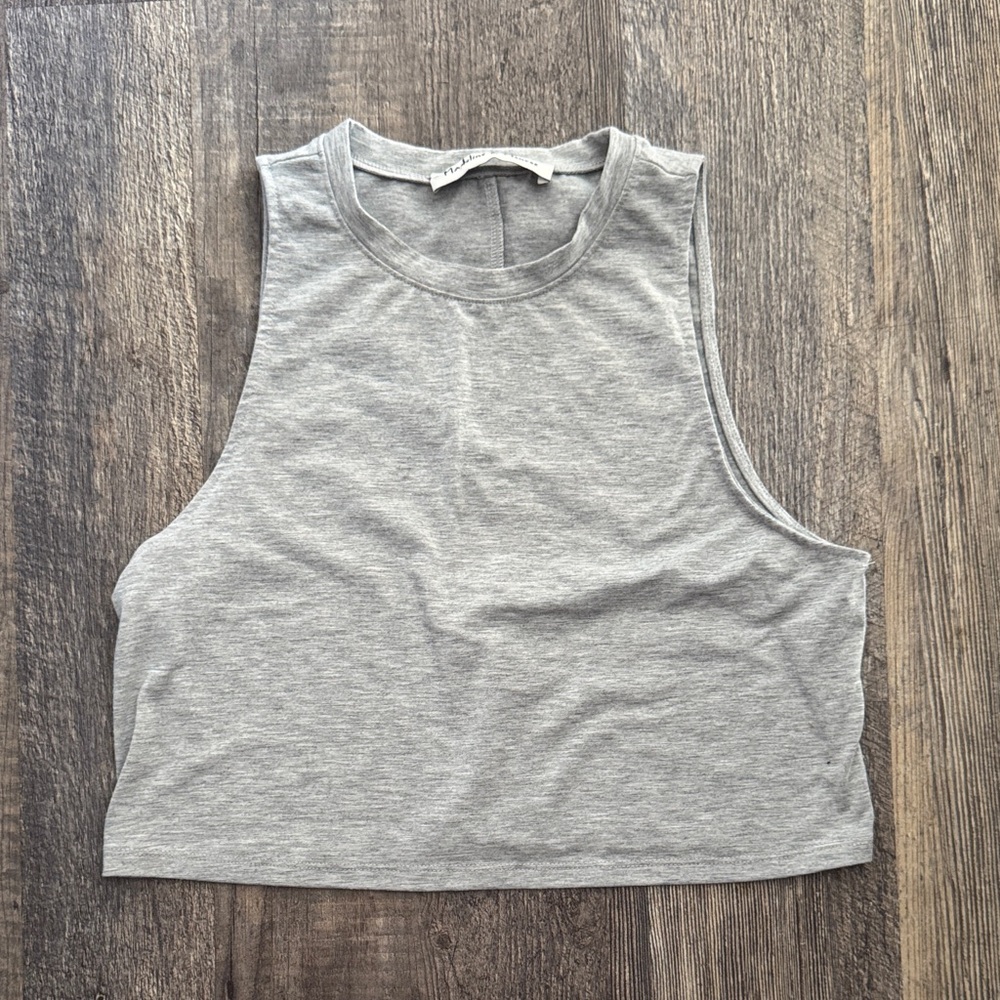 Madeline & Monroe Gray Sleeveless Crop Top